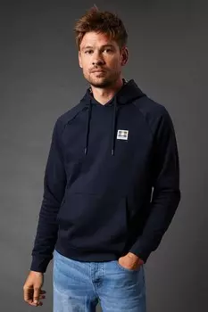 Пуловер Aquascutum Active Small Patch Logo с капюшоном, темно-синий