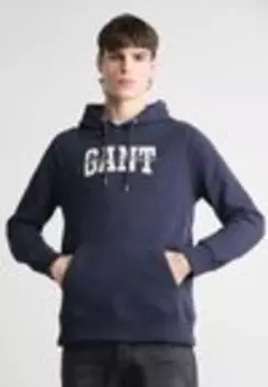 Пуловер ARCH SCRIPT HOODIE Gant, темно-синий