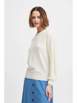 Пуловер Atelier Rve Strickpullover IRCHIBA LS 20120277 Modischer Strickpullover mit Ajourstrick, бежевый