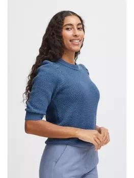 Пуловер b.young Kurzarmpullover BYMIKALA SS JUMPER -20811028 Strickpullover mit Puffrmel, синий