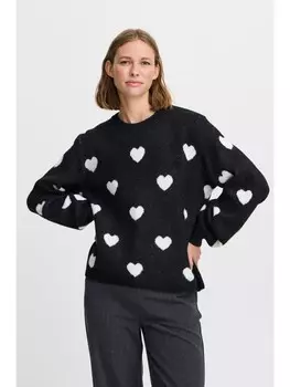 Пуловер b.young Strickpullover BYBXMINYA HEART JUMPER - 20815924 modischer Strickpullover, белый