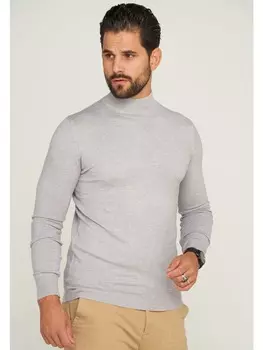 Пуловер behype, светло-серый