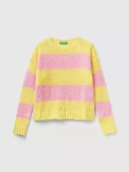 Пуловер Benetton Pullover, цвет Rosa/Gelb