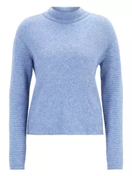Пуловер Betty Barclay Basic-Strickpullover mit Rippenstruktur, цвет Middle Blue Melange
