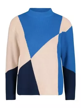 Пуловер Betty Barclay Feinstrickpullover mit Intarsie, цвет Patch Blue/Nature