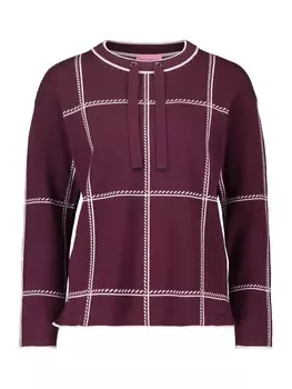 Пуловер Betty Barclay Strick kariert, цвет patch dark red/beige