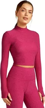 Пуловер Beyond Yoga Featherweight Moving On Cropped Pullover, цвет Cranberry Heather