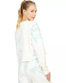 Пуловер Beyond Yoga Weekend Boxy Cropped Pullover, цвет Mermaid Green/Limoncello Tie-Dye