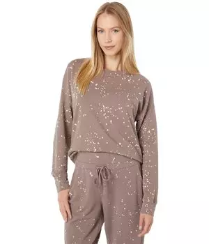 Пуловер bobi Los Angeles, Bleach Splatter Terry Cropped Sweatshirt