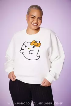 Пуловер больших размеров Ghost Hello Kitty Forever 21, кремовый