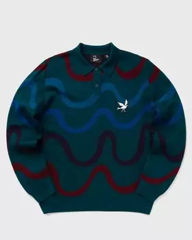 Пуловер By Parra Colored Soundwave Knitted Polo Pullover, зеленый