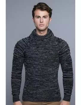 Пуловер CARISMA Strick Strick mit Schalkragen und gerippten rmeln, цвет Black Mel