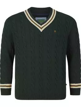 Пуловер Charles Colby, темно-зеленый