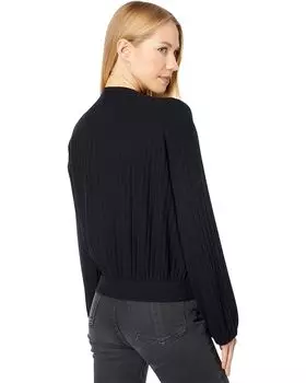 Пуловер Chaser Poor Boy Rib Bishop Sleeve Mock Neck Pullover, реальный черный