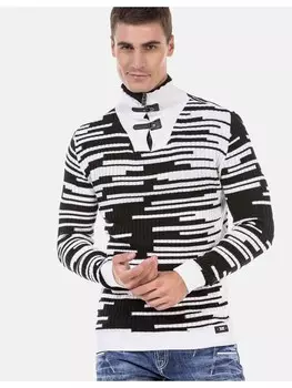 Пуловер Cipo & Baxx Pullover, цвет WHITE-BLACK