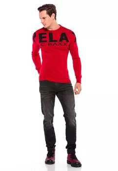 Пуловер Cipo & Baxx Strick, красный