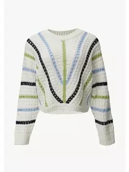 Пуловер comma CI Strickpullover langarm, цвет Mehrfarbig-wei