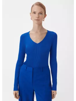 Пуловер comma, синий