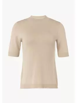 Пуловер comma Strickpullover kurzarm, бежевый