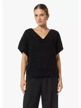 Пуловер comma Strickpullover kurzarm, черный