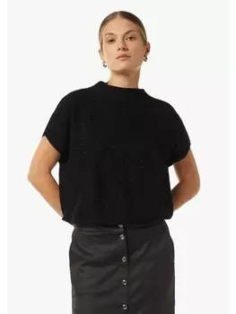 Пуловер comma Strickpullover kurzarm, черный