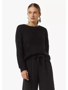 Пуловер comma Strickpullover langarm, черный