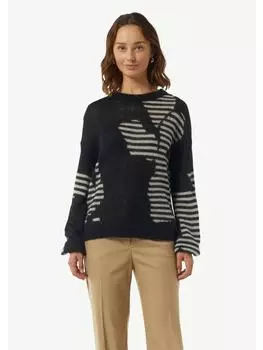 Пуловер comma Strickpullover langarm, черный