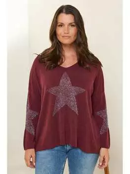 Пуловер Curvy Lady, бордовый