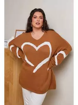 Пуловер Curvy Lady, светло-коричневый