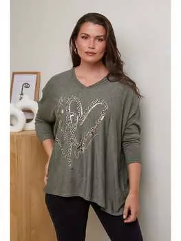 Пуловер Curvy Lady, зеленый