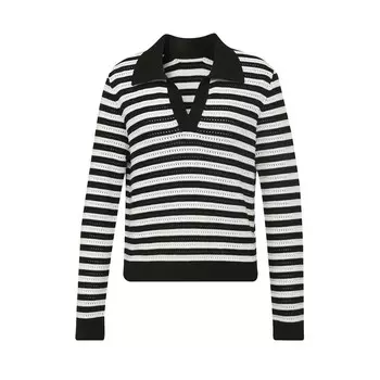 Пуловер Deep Breath с длинными рукавами, черно-белый