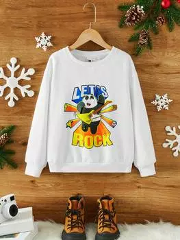 Пуловер для подростков Shein на термоподкладке, белый