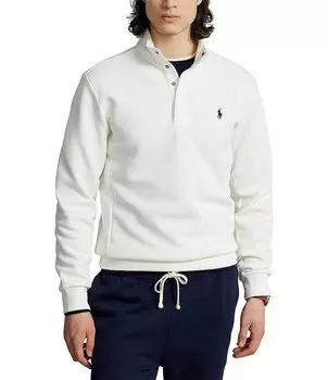 Пуловер двойной вязки на четверть кнопки Polo Ralph Lauren Big & Tall, белый