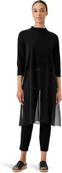 Пуловер Eileen Fisher Mock Neck Tunic, цвет Black 1