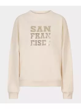 Пуловер Esqualo Pullover mit Aufdruck, кремовый