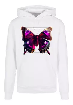Пуловер F4NT4STIC Basic Hoodie Pink Schmetterling HOODIE UNISEX, белый