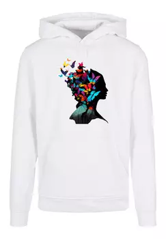 Пуловер F4NT4STIC Basic Hoodie Schmetterling Silhouette HOODIE, белый