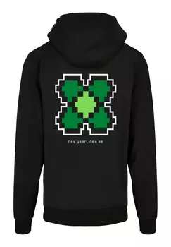 Пуловер F4NT4STIC Basic Hoodie Silvester Happy New Year Pixel Kleeblatt, черный