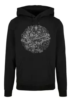 Пуловер F4NT4STIC Basic Hoodie Star Wars Christmas Weihnachten Death Star, черный