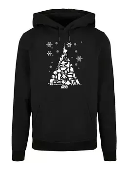 Пуловер F4NT4STIC Basic Star Wars Christmas Weihnachtsbaum, черный