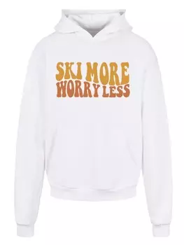 Пуловер F4NT4STIC Heavy Hoodie Ski More Worry Less, белый
