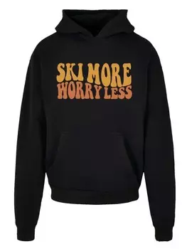 Пуловер F4NT4STIC Heavy Hoodie Ski More Worry Less, черный