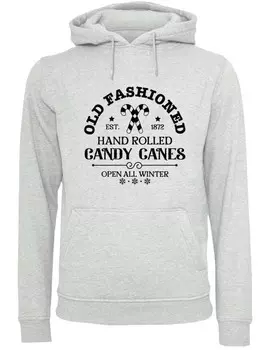 Пуловер F4NT4STIC Hoodie Cany Canes Retro Christmas Sign, пятнистый серый