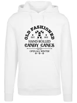 Пуловер F4NT4STIC Hoodie Cany Canes Retro Christmas Sign, белый