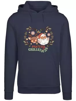 Пуловер F4NT4STIC Hoodie Christmas Hippie Santa And Reindeer, цвет marineblau