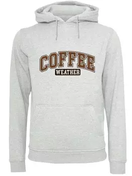 Пуловер F4NT4STIC Hoodie Coffee Weather Winter Holiday Christmas, пятнистый серый