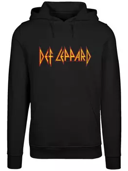 Пуловер F4NT4STIC Hoodie Def Leppard Shatter Logo, черный