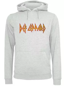 Пуловер F4NT4STIC Hoodie Def Leppard Shatter Logo, пятнистый серый