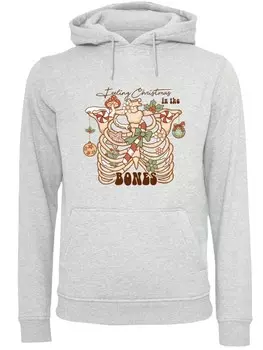 Пуловер F4NT4STIC Hoodie Feeling Christmas, цвет the bonesgrau meliert