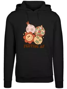 Пуловер F4NT4STIC Hoodie Festive AF Christmas Tree Balls, черный